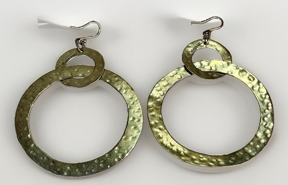 Vintage Taxco Mexico 925 Sterling Silver Large Double Dangle Hoop 13.2g Earrings